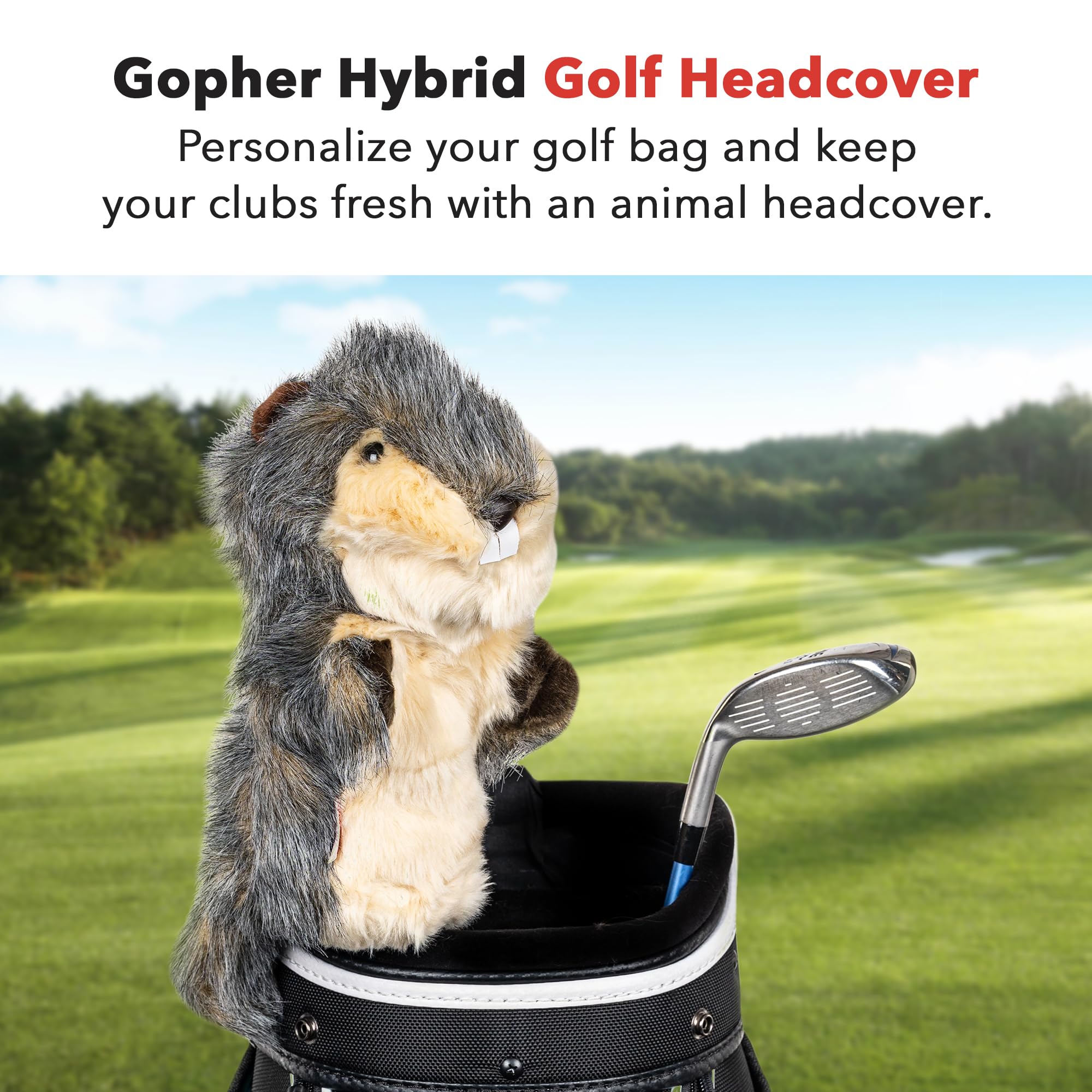 Daphne’s Gopher Hybrid Headcover | Premium Hybrid and Fairway Wood Headcovers | Funny Golf Club Covers | Stylish Protection for Your Clubs | Men's Golf Gear | Hybrid Headcover for Men and Women