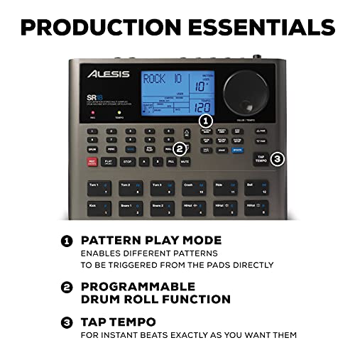 Alesis SR-18 - Studio-Grade Standalone Drum Machine With On-Board Sound Library, Performance Driven I/O and In-Built Effects / Processors