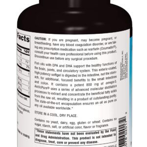 Source Naturals ArcticPure Omega-3 Fish Oil 850mg Ultra Potency EPA + DHA For Heart, Joint, Brain & Immune Health -Enteric Coated For Sensitive Stomachs - 120 Softgels