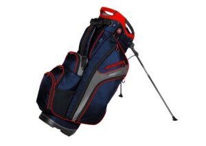 bag boy chiller hybrid golf stand bag, 14 way top with full length individual dividers, dedicated putter well, removable cooler, 10 pockets