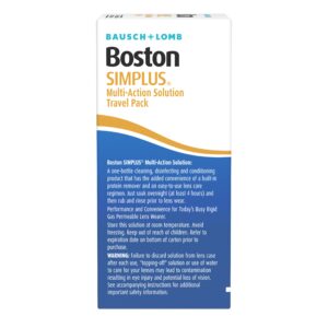 Boston Simplus Contact Lens Solution, for Gas Permeable Contact Lenses, Contact Lens Case Included, 1 Fl Oz