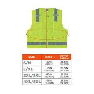 Ergodyne - 21429 GloWear 8250Z ANSI Lime Surveyors Reflective Safety Vest with Back Pocket, 4XL/5XL