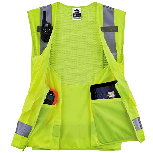 Ergodyne - 21429 GloWear 8250Z ANSI Lime Surveyors Reflective Safety Vest with Back Pocket, 4XL/5XL