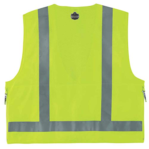 Ergodyne - 21429 GloWear 8250Z ANSI Lime Surveyors Reflective Safety Vest with Back Pocket, 4XL/5XL