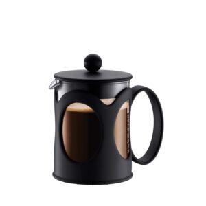 bodum 10683-01 kenya french press coffee maker, borosilicate glass - 4-cup (0.5 l), black