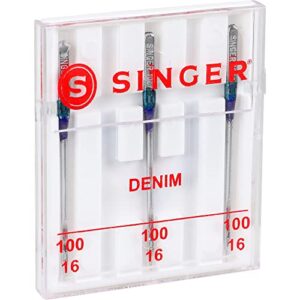 SINGER 2108 Denim Machine Needles, Size 100/16, 3-Count