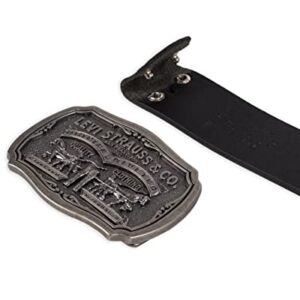 Levi's Men's Leather Belt With Antiqued Buckle,Black,36