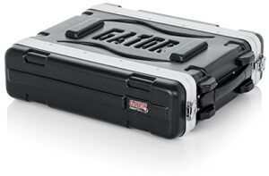 gator lightweight molded 2u rack case with heavy duty latches; shallow 14.25' depth (gr-2s)