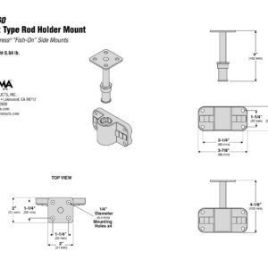 Magma Products, T10-360 Tempress Fish-On Socket Fish-Rod Holder Mount