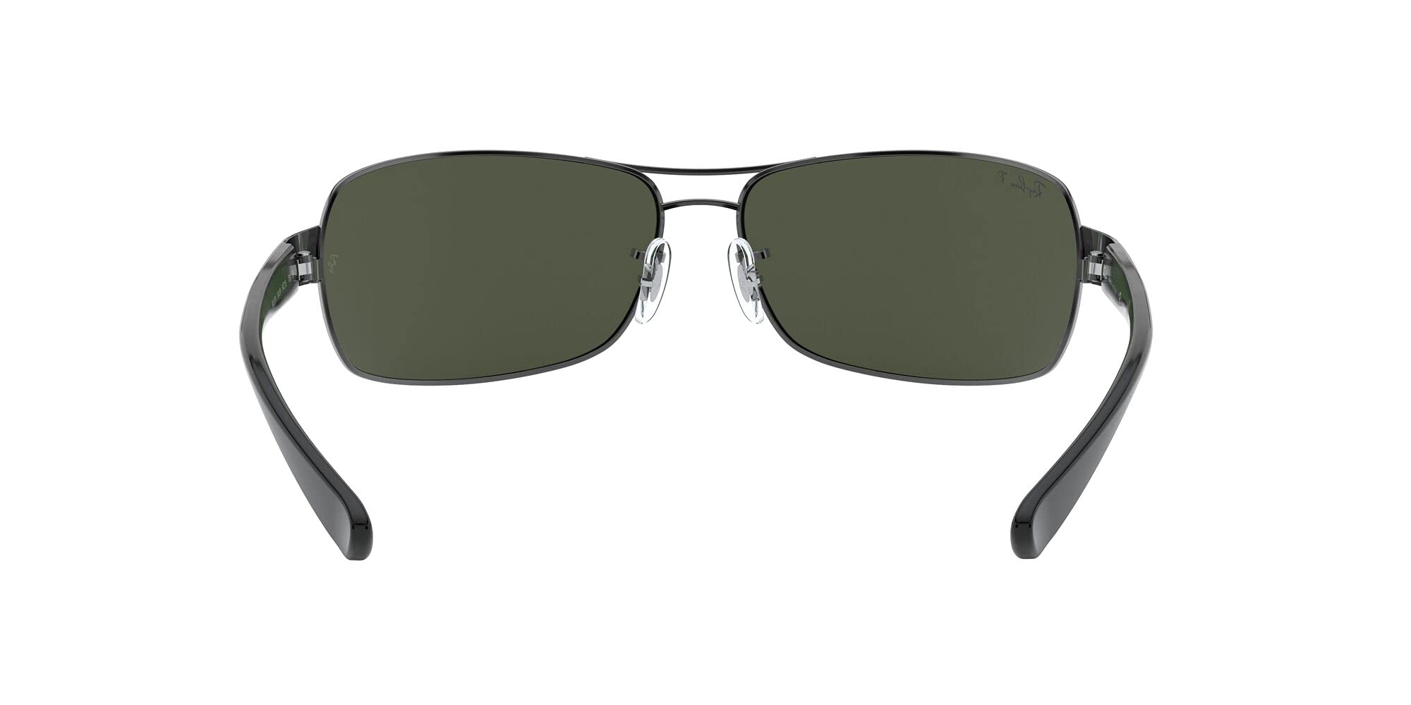 Ray-Ban RB3379 Rectangular Sunglasses, Gunmetal/Polarized Dark Green, 64 mm