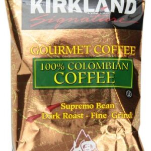 Kirkland Signature 100% Colombian Coffee, Supremo Bean Dark Roast Fine Grind, 42 Pouches(Pack of 1)