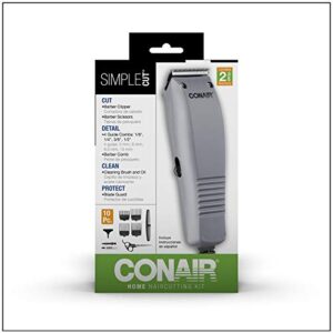 ConairMAN Simple Cut, Hair Clippers for Men, 10-piece Home Hair Cutting Kit