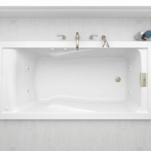 American Standard 7236VC.020 Evolution Deep Soak Whirlpool Bath Tub with Ever Clean and Hydro Massage System I, White, 6-Feet by 36-Inch