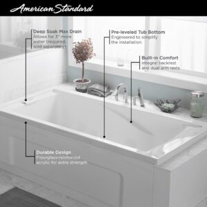 American Standard 2771V002.020 Evolution 5 ft. x 36 in. Deep Soaking Tub with Reversible Drain, White