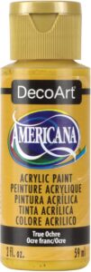 decoart americana acrylic paint, 2-ounce, true ochre