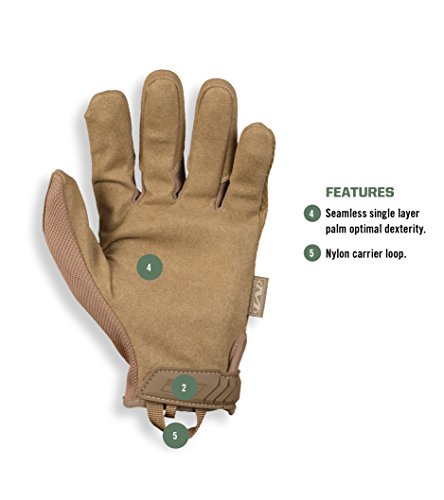 Mechanix Wear: The Original Tactical Work Gloves with Secure Fit, Flexible Grip for Multi-Purpose Use, Durable Touchscreen Safety Gloves for Men (Brown, XX-Large)