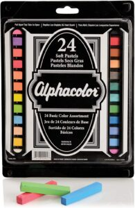 quartet derwent alphacolor soft square pastels, multi-colored, 24 pastels per set (102004)