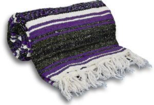 yogaaccessories traditional mexican yoga blanket - dark purple