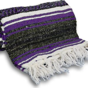 YogaAccessories Traditional Mexican Yoga Blanket - Dark Purple