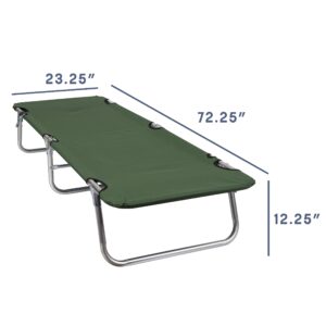 Stansport Weekender Folding Cot (G-72),Green, 71.25" L x 23" W x 12.25" H