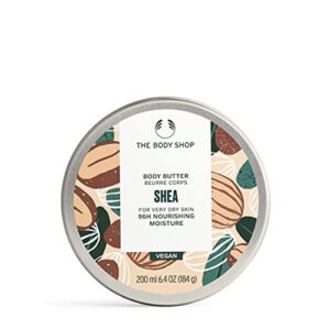 the body shop shea body butter – hydrating & moisturizing skincare for very dry skin – vegan – 6.4 oz