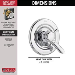 Delta Faucet Lahara 17 Series Dual-Function Shower Handle Valve Trim Kit, Chrome T17038 (Valve Not Included), 4.00 x 4.00 x 5.00 inches