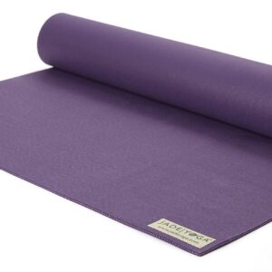 JadeYoga Travel Yoga Mat - Packable, Lightweight, and Portable Yoga Mat - Non-Slip Natural Rubber Mat for Women & Men - Great for Yoga, Home, Gym, Pilates, Fitness & Stretching (Purple, 68" x 24")