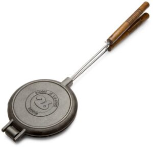 rome 1028 chuckwagon waffle iron, cast iron, one size, gray