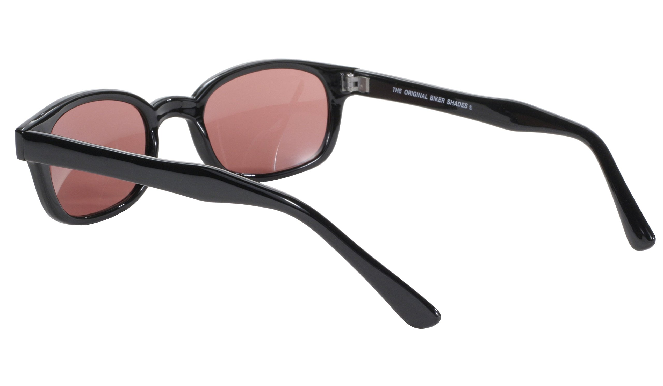 Pacific Coast Original KD's Biker Sunglasses (Black Frame/Rose Colored Lens)