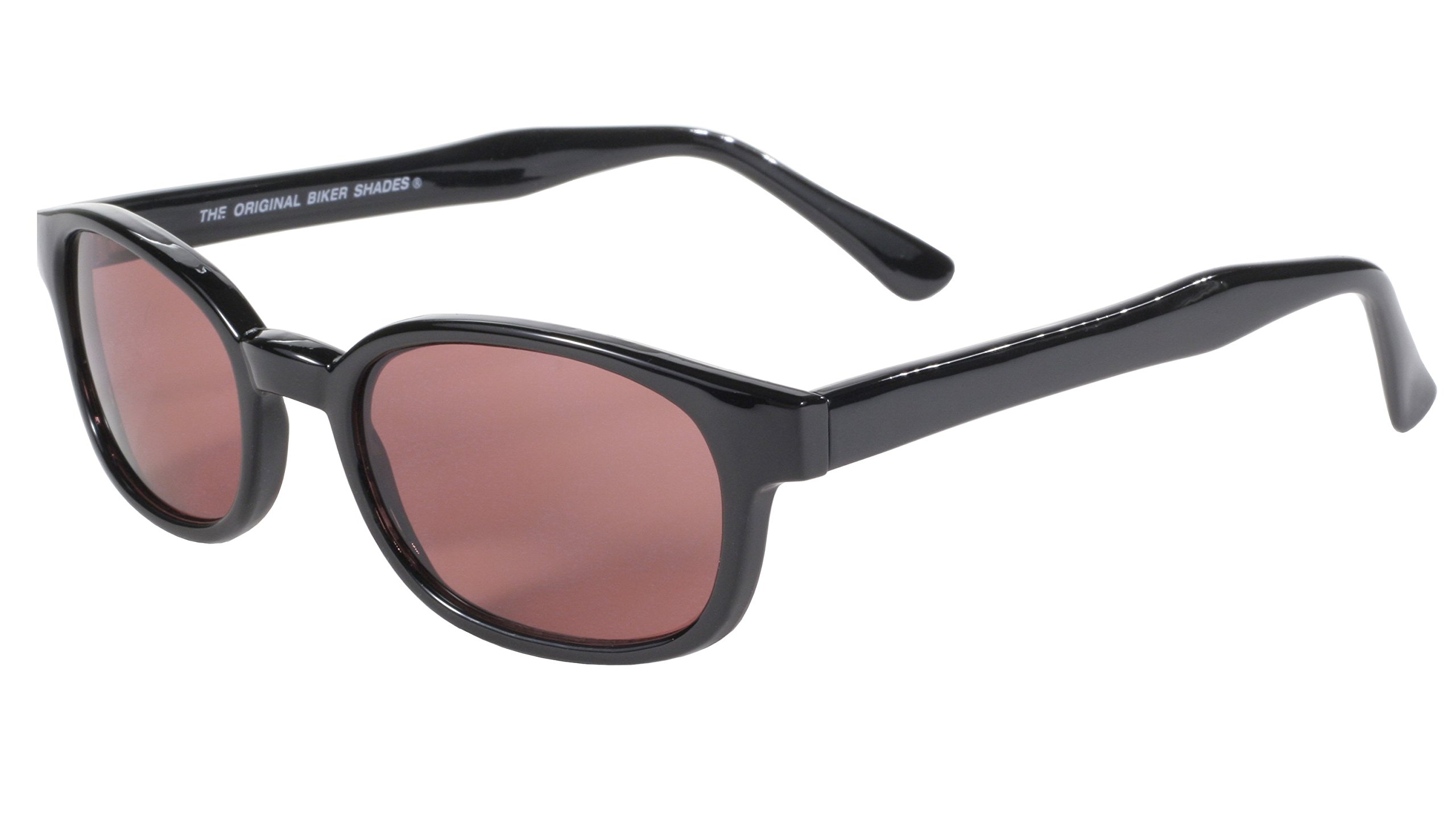 Pacific Coast Original KD's Biker Sunglasses (Black Frame/Rose Colored Lens)