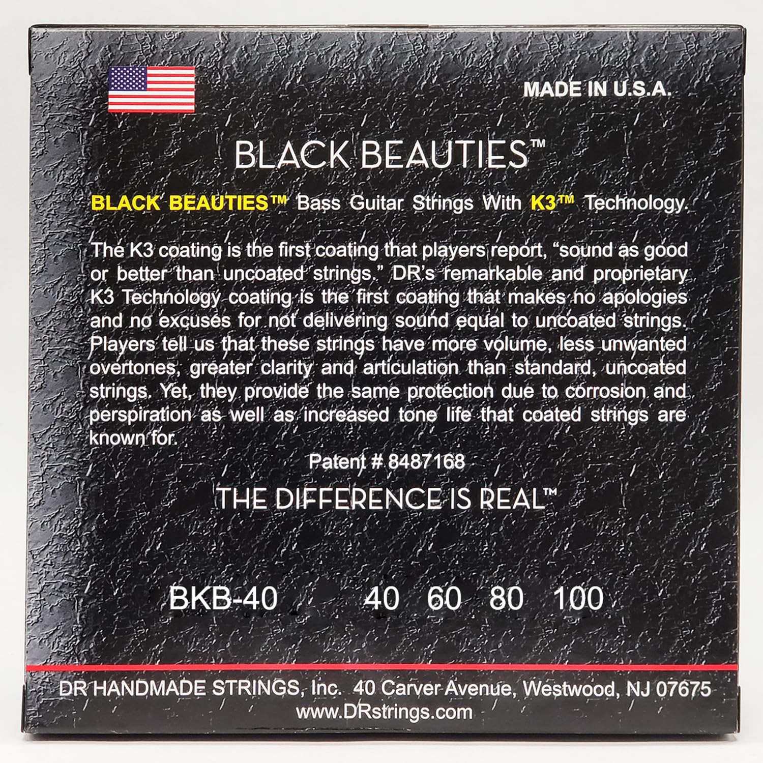 DR Strings BLACK BEAUTIES Bass Guitar Strings (BKB-40)