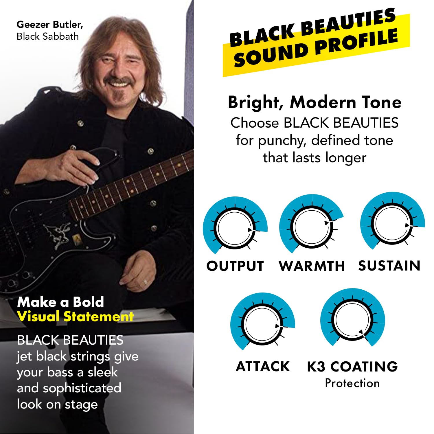 DR Strings BLACK BEAUTIES Bass Guitar Strings (BKB-40)