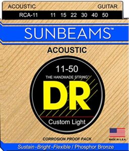 dr strings sunbeam - phosphor bronze acousticround core 11-50