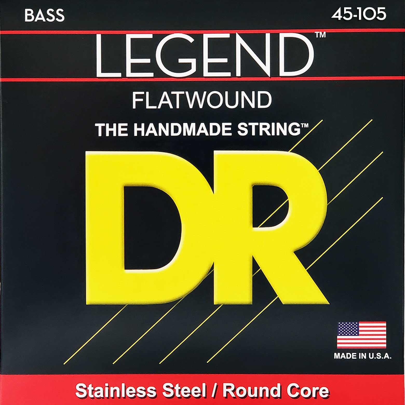 DR Strings Hi-Beam Flats - Flatwound Stainless Steel Round Core Bass 45-105