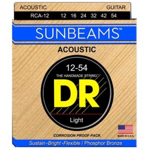 dr strings sunbeam - phosphor bronze acousticround core 12-54