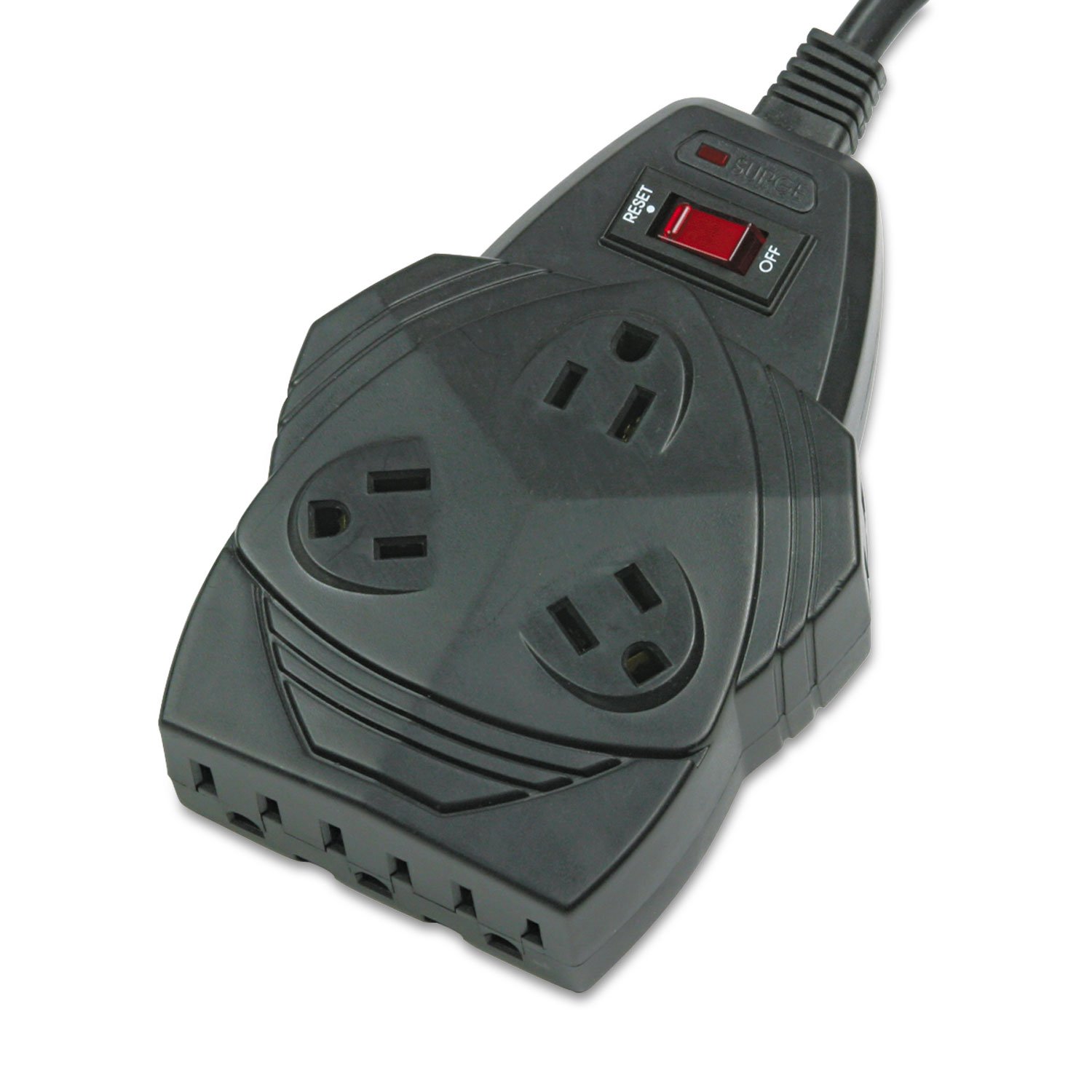 Fellowes Mighty 8-Outlet Surge Protector, 6 ft Cord, 1300 Joules, Black (99090)