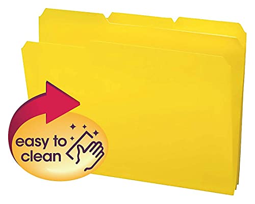 Smead Poly File Folder, 1/3-Cut Tab, Letter Size, Yellow, 24 Per Box (10504)