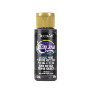 DecoArt Americana Acrylic Paint, 2-Ounce, Soft Black (DA155-3)