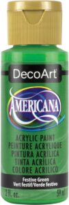 decoart americana acrylic paint, 2-ounce, festive green, by the yard