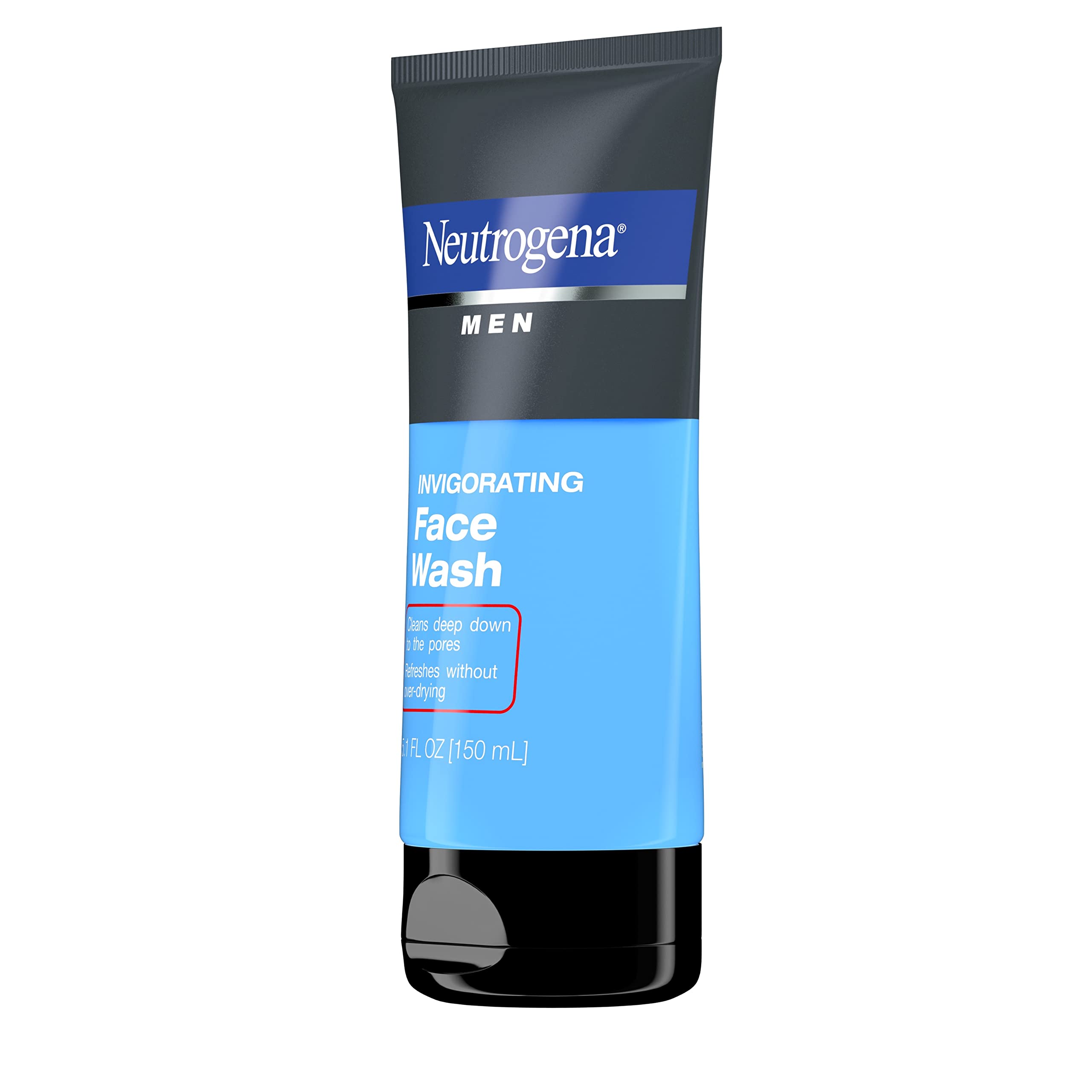 Neutrogena Men's Invigorating Daily Foaming Gel Face Wash, Energizing & Refreshing Oil-Free Facial Cleanser for Men, 5.1 fl. oz