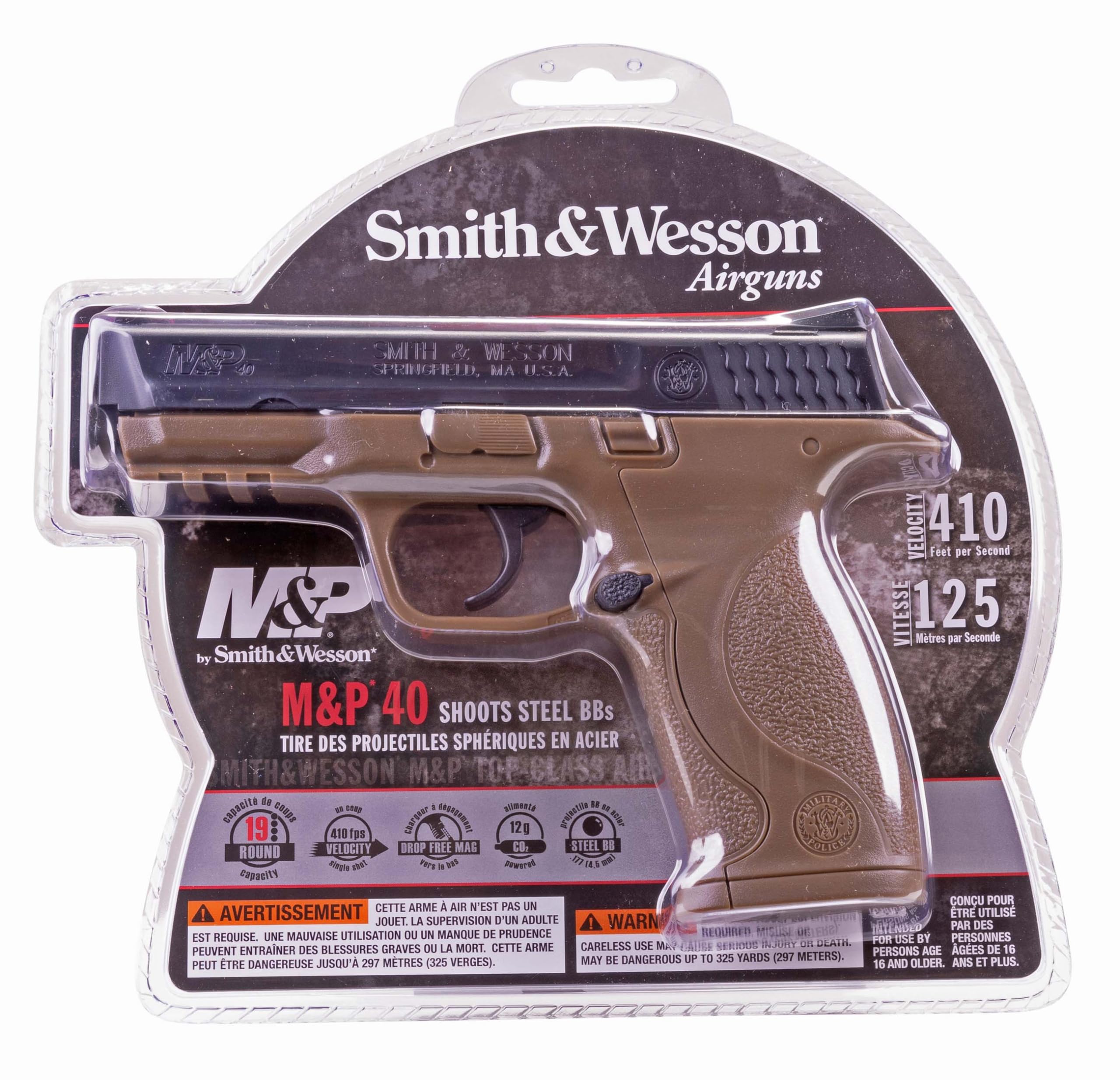 Umarex Smith & Wesson M&P 40 .177 Caliber BB Gun Air Pistol, Dark Earth Brown, Standard Action