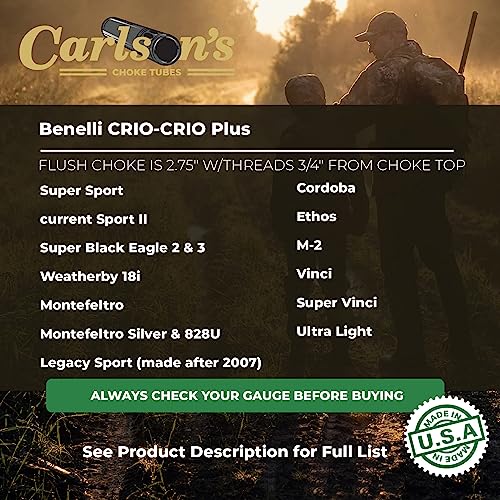 CARLSON'S Choke Tubes 12 Gauge Compatible for Benelli Crio Plus [ Extra-Full 0.690 Diameter ] Stainless Steel Sporting Clays Choke Tube Made in USA