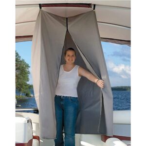 taylor made pontoon boat privacy partition curtain - gray 30" w x 30" d x 70" h, compatible with bimini or hard top, marine-grade, fire-retardant polyester fabric, heavy-duty zipper - 67867