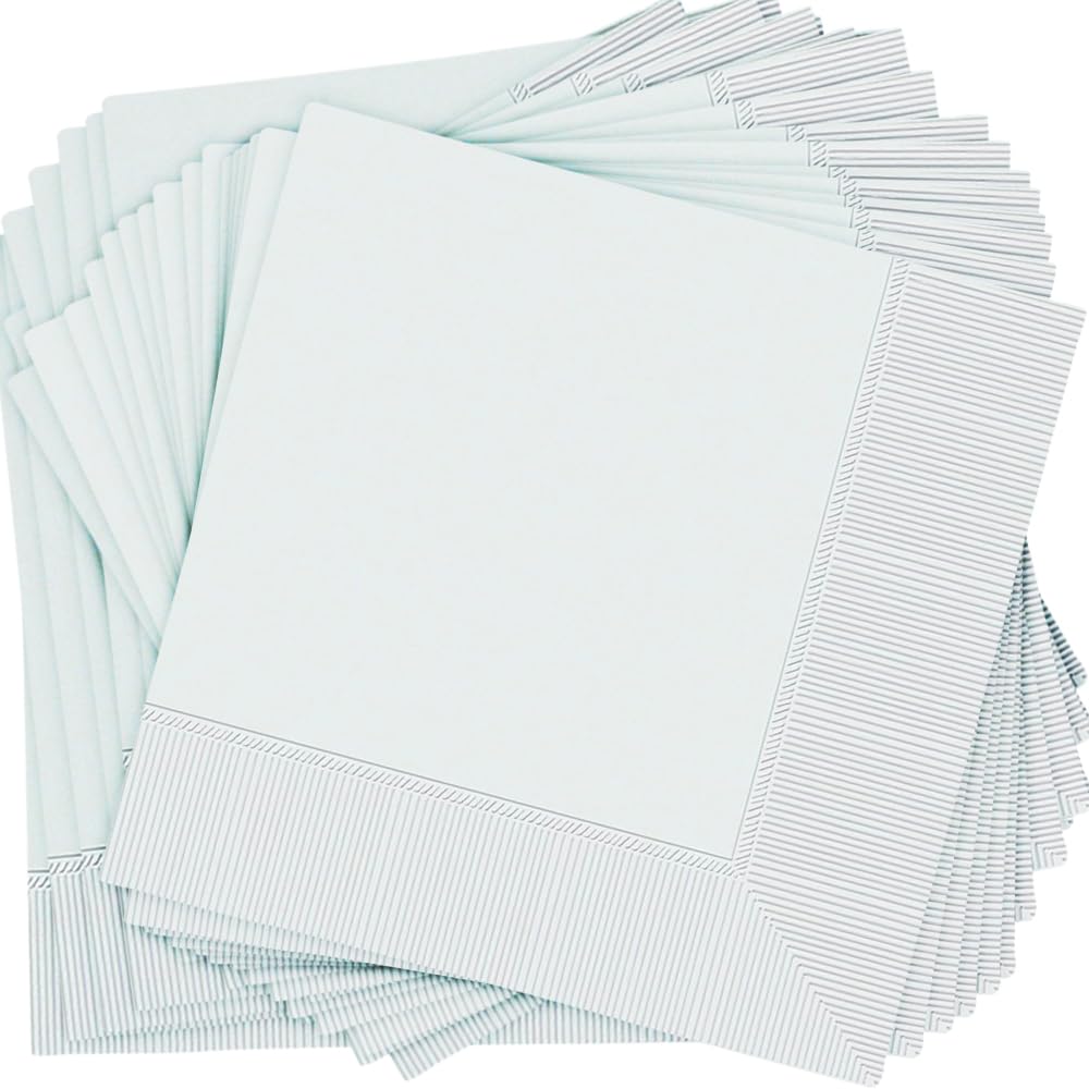 Elegant Frosty White 2-Ply Luncheon Napkins- 6.5"x6.5" (Pack of 40) - Absorbent & Soft - Perfect for Any Event