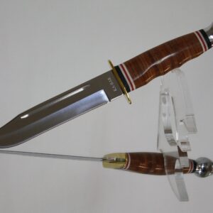 KA-BAR Marine Hunter, Stacked Leather Handle, Leather Sheath