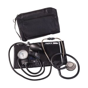 Mabis 12-265-021 MatchMates Combination Kit with a 3M Littmann Lightweight II S.E. Stethoscope and a Aneroid Sphygmomanometer, Black