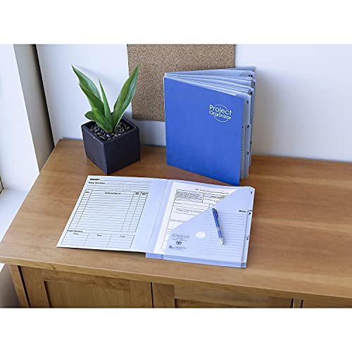 Smead Project Organizer, 10 Pockets, Closed Sides, Preprinted Templates, Reinforced Tabs, Letter Size, Navy/Lake Blue (89200)