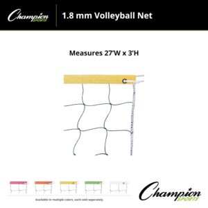 Champion Sports Vinyl Volleyball Nets, Neon Yellow, 32 x 3-Feet