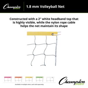 Champion Sports Vinyl Volleyball Nets, Neon Yellow, 32 x 3-Feet