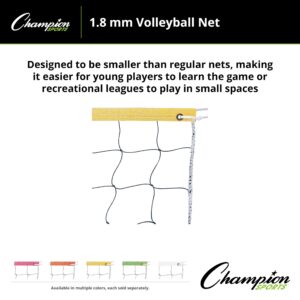 Champion Sports Vinyl Volleyball Nets, Neon Yellow, 32 x 3-Feet